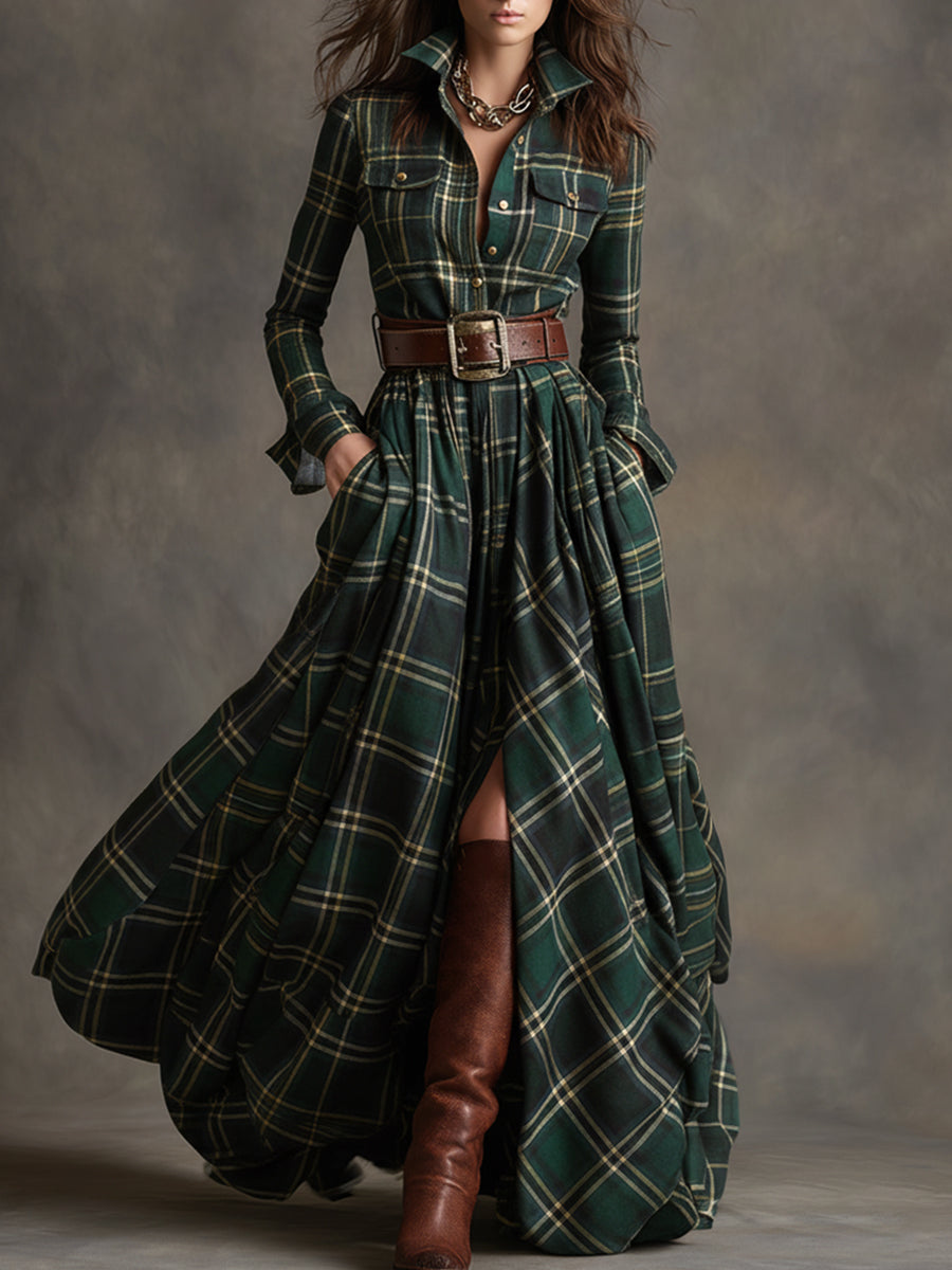 Julianne | Tartan Shirt Dress