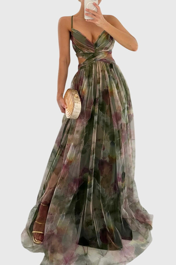 Lowri | Watercolour Maxi Dress