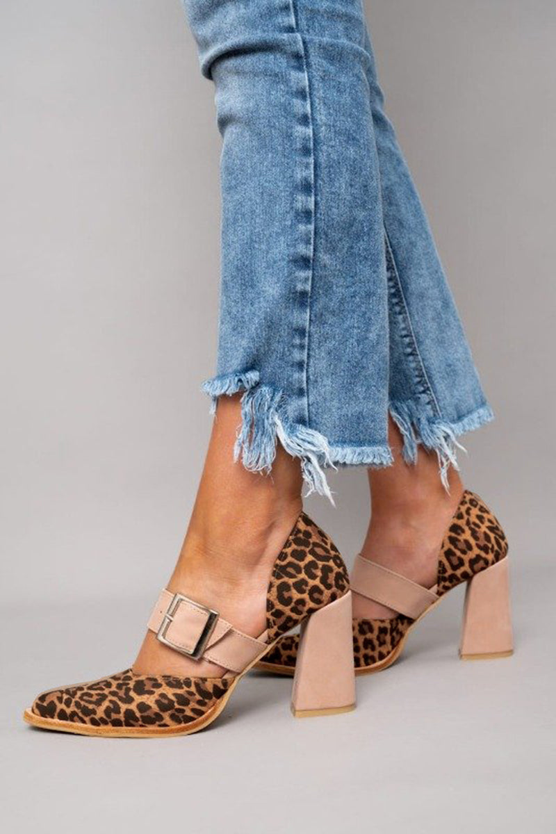 Claire | Leopard Print Block Heels