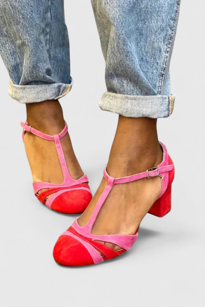 Doreen | Colourblock T-Bar Heels