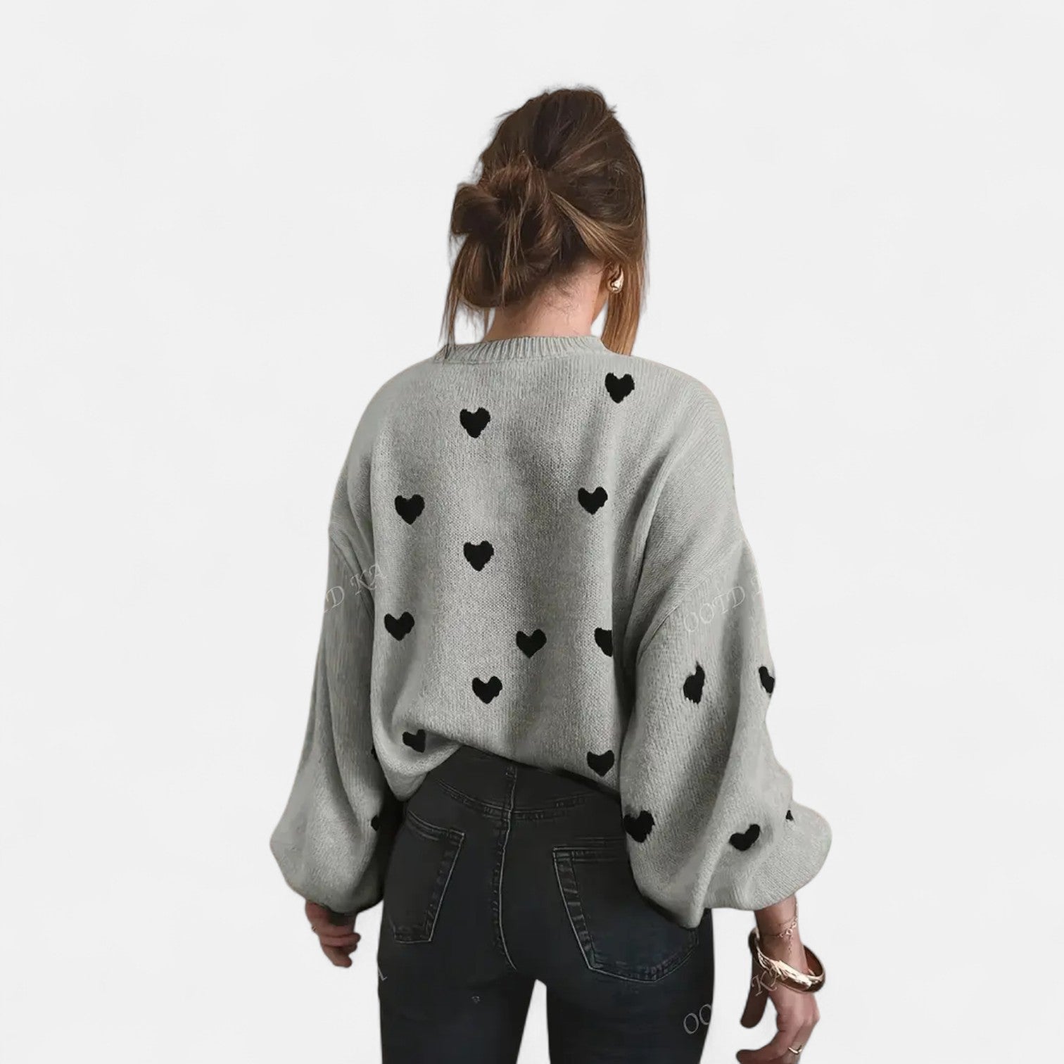 Vivienne | Heart Pattern Sweatshirt