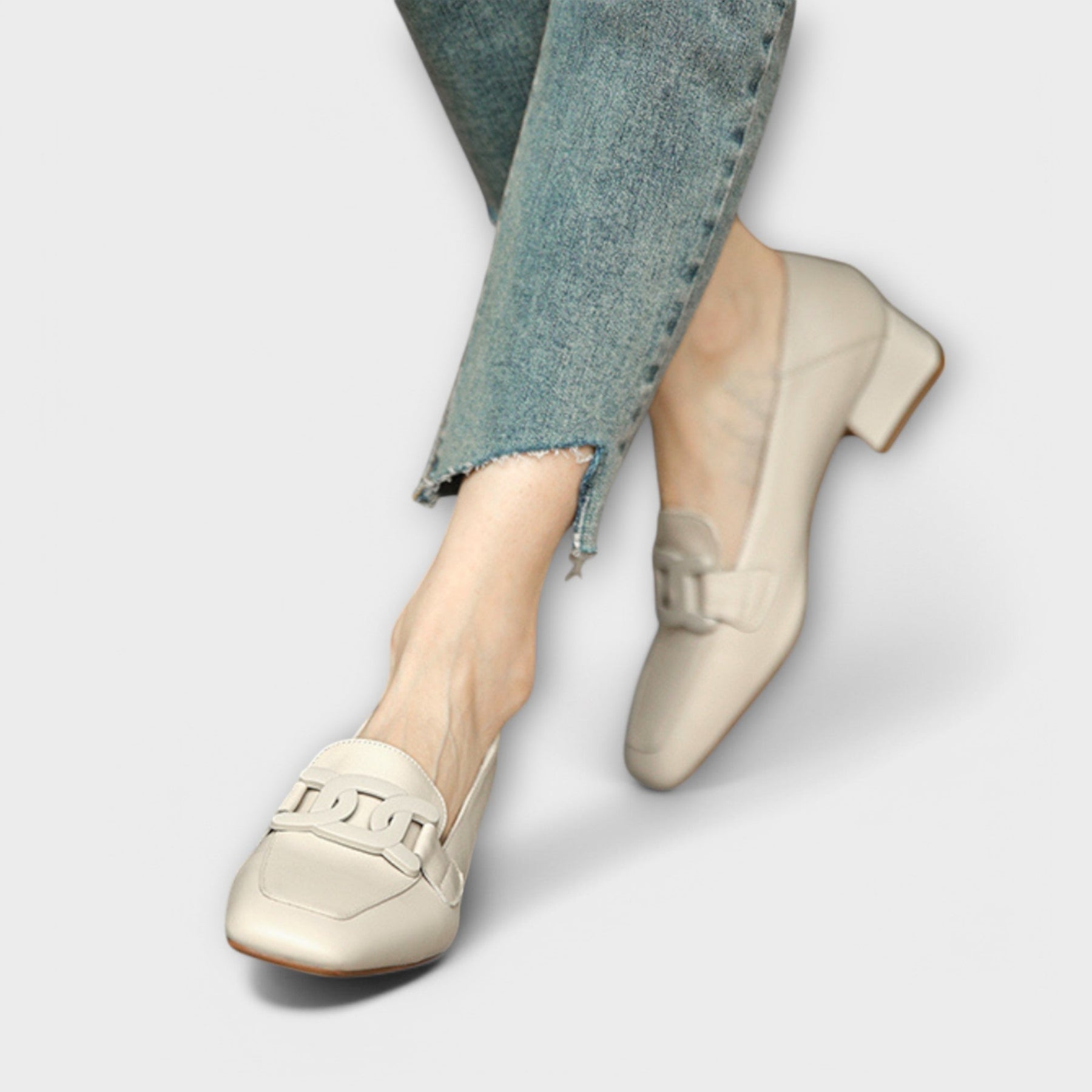 Estelle | Chain-Embellished Loafers