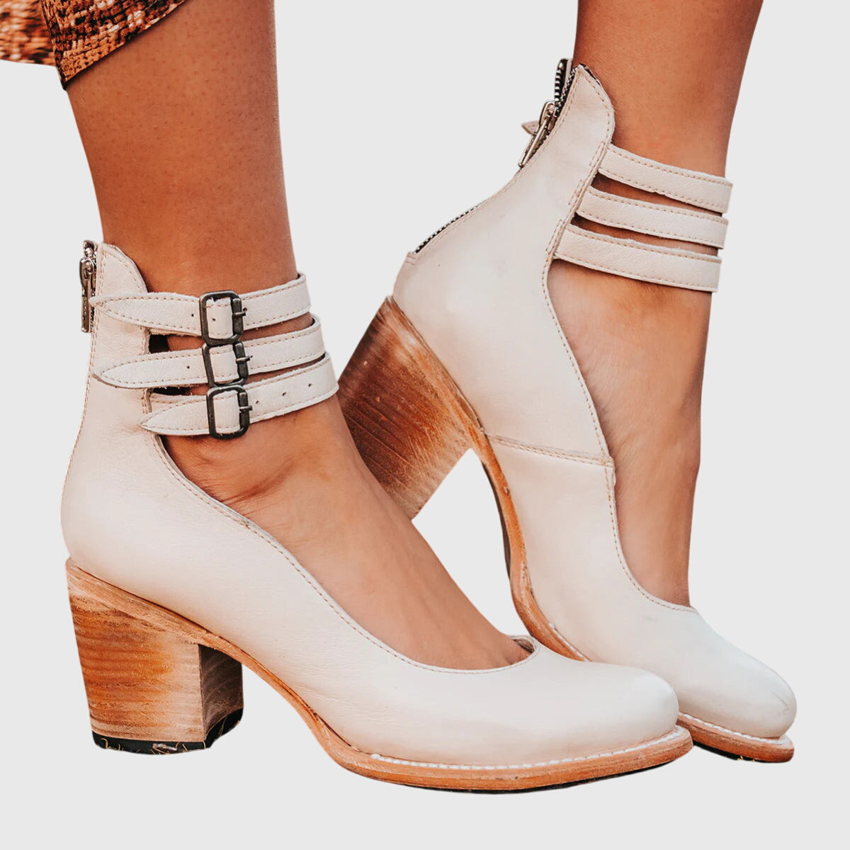 Lynda | Buckled Block Heels