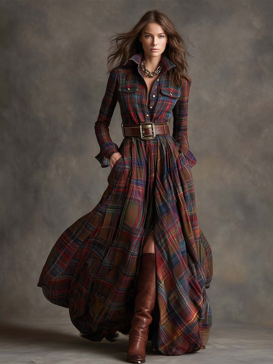 Julianne | Tartan Shirt Dress