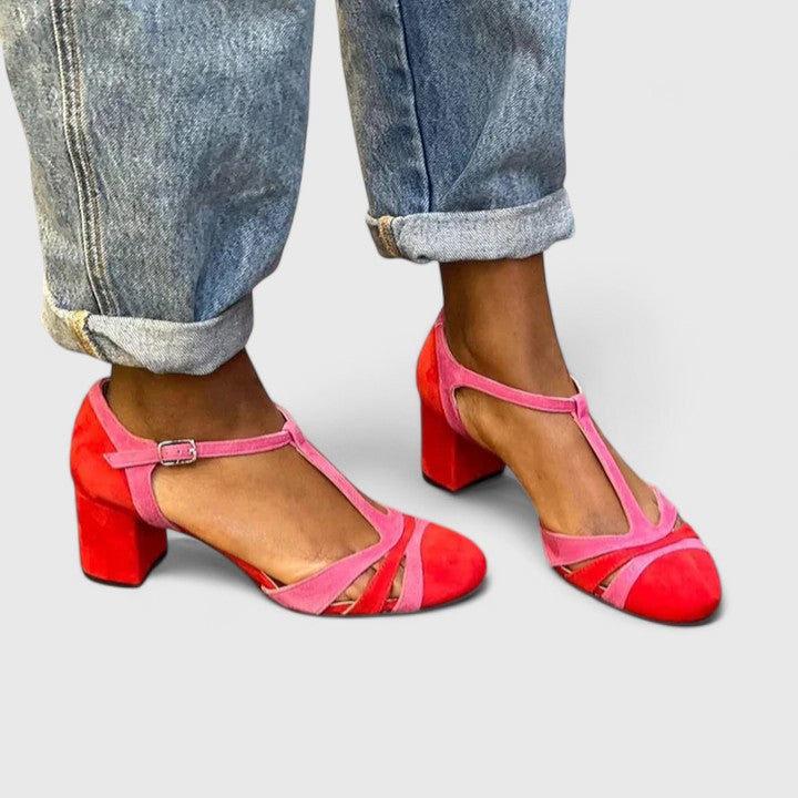 Doreen | Colourblock T-Bar Heels