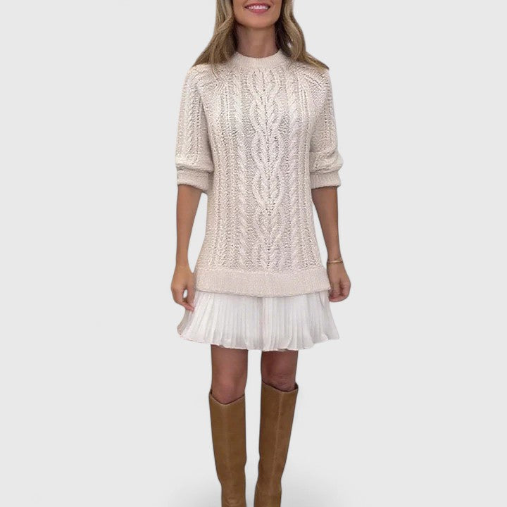 Kathryn | Cable-knit Sweatshirt Dress