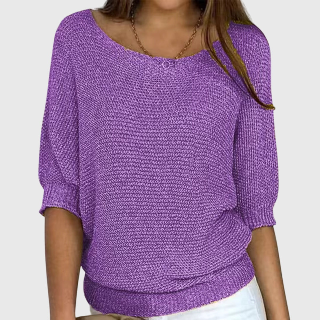 Beatrice | Textured Knit Sweatshirt
