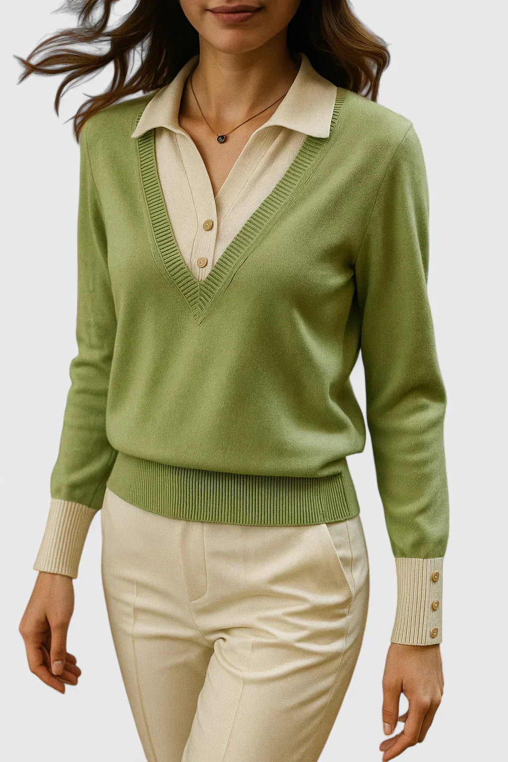 Andrea | Polo Collar Sweatshirt