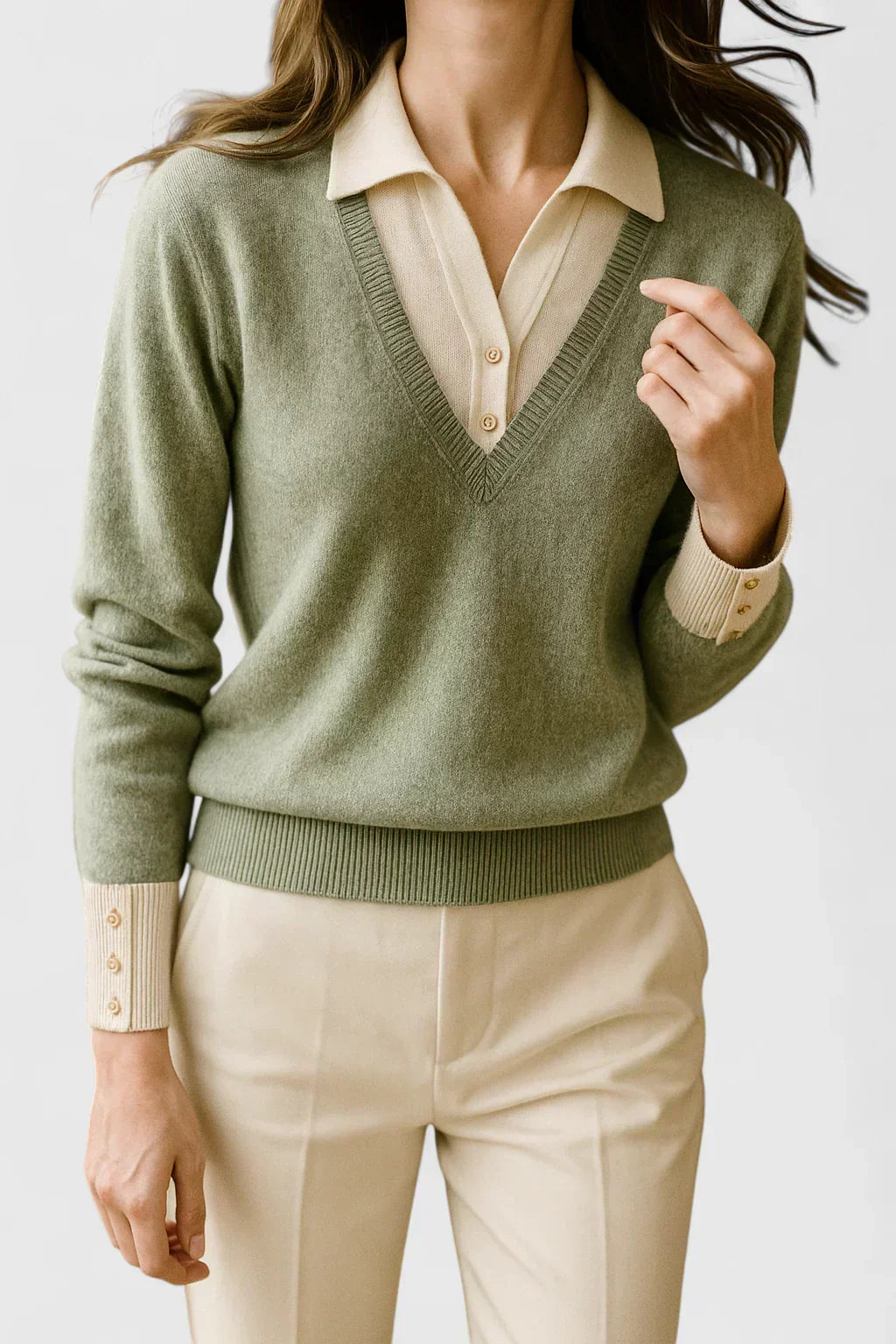 Andrea | Polo Collar Sweatshirt
