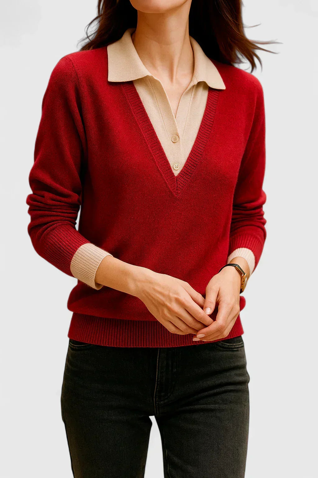 Andrea | Polo Collar Sweatshirt