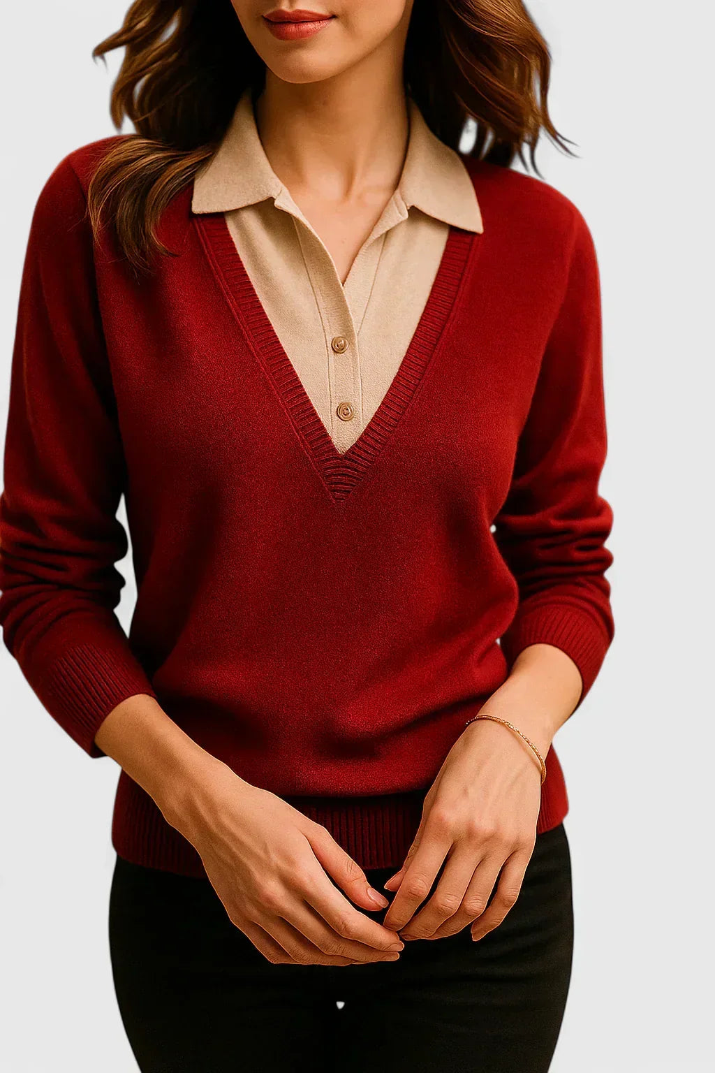 Andrea | Polo Collar Sweatshirt