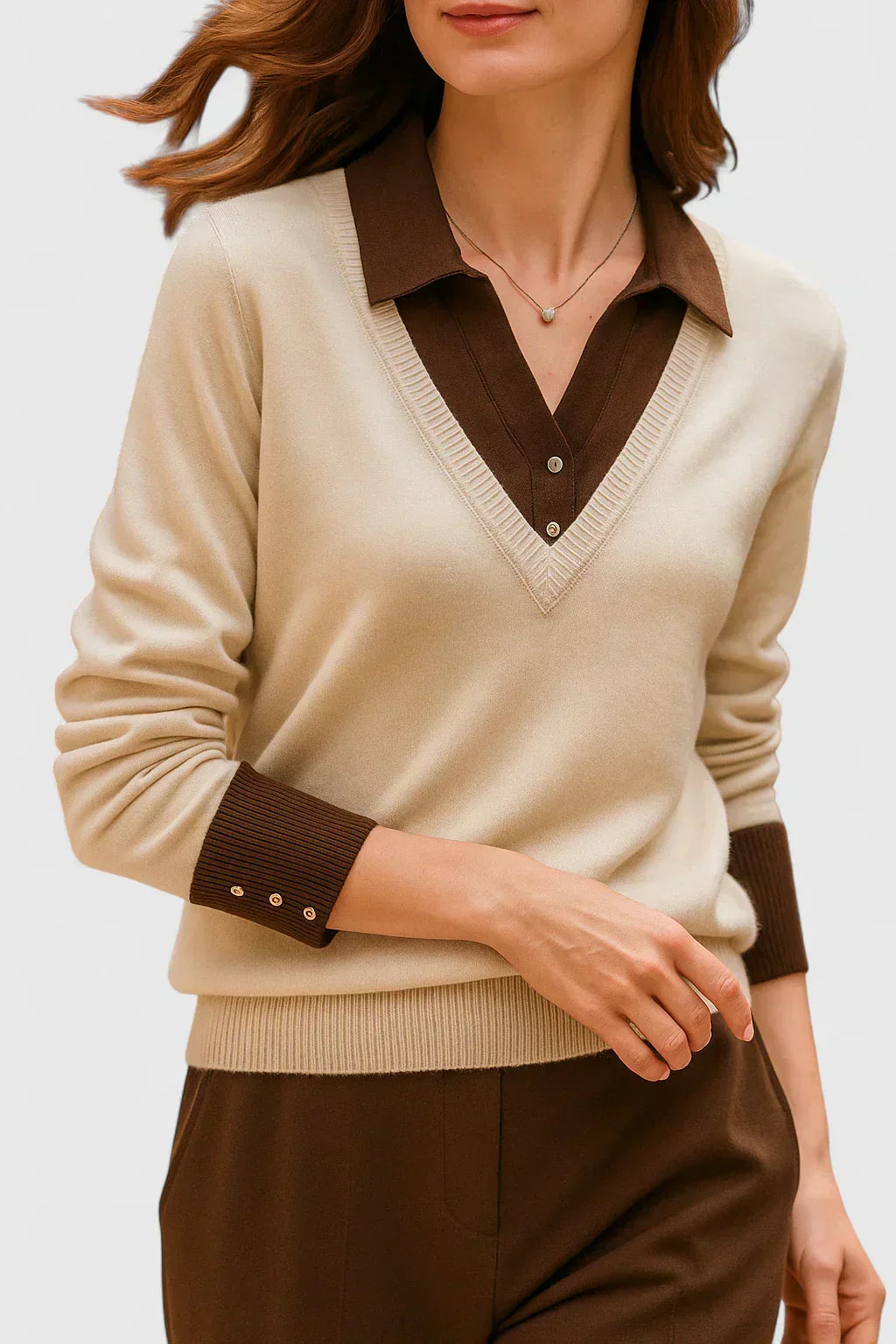 Andrea | Polo Collar Sweatshirt