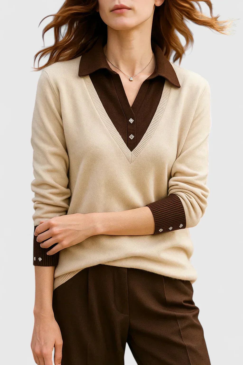 Andrea | Polo Collar Sweatshirt