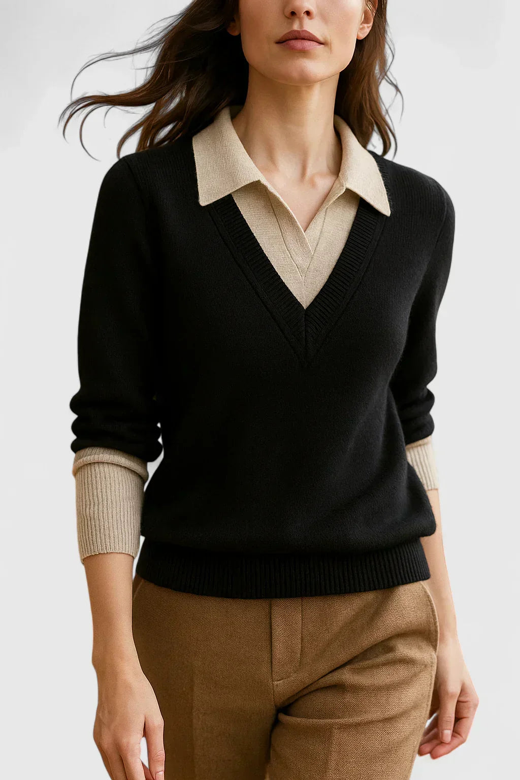 Andrea | Polo Collar Sweatshirt