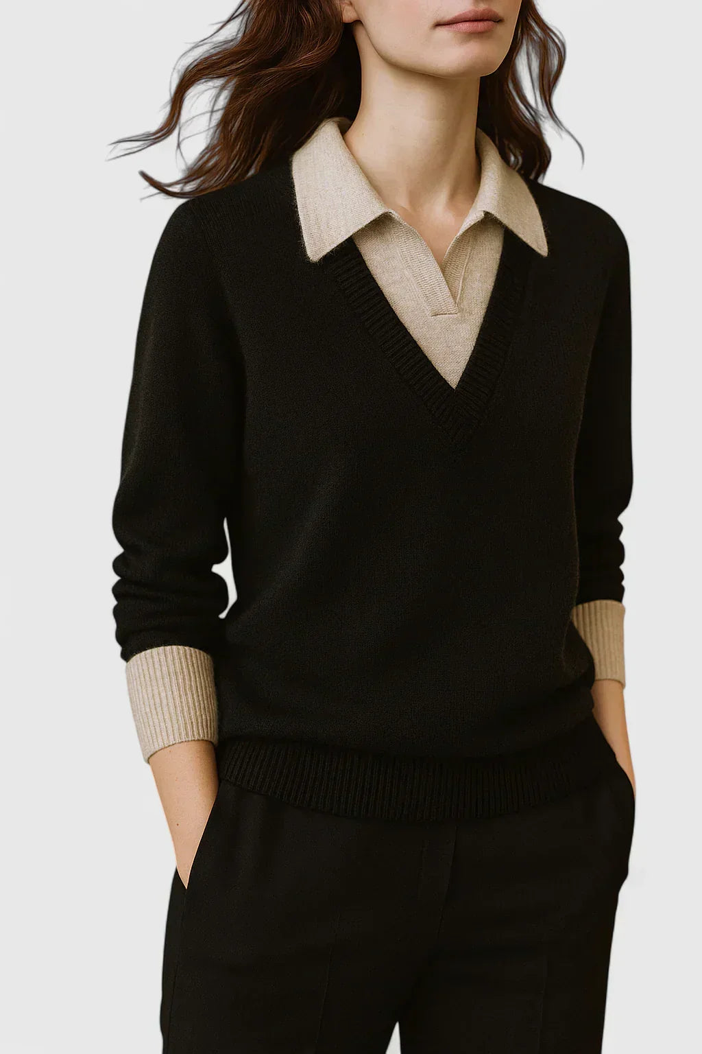 Andrea | Polo Collar Sweatshirt