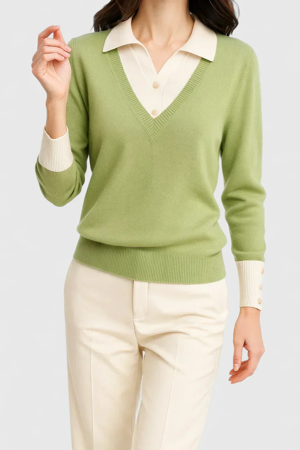 Andrea | Polo Collar Sweatshirt