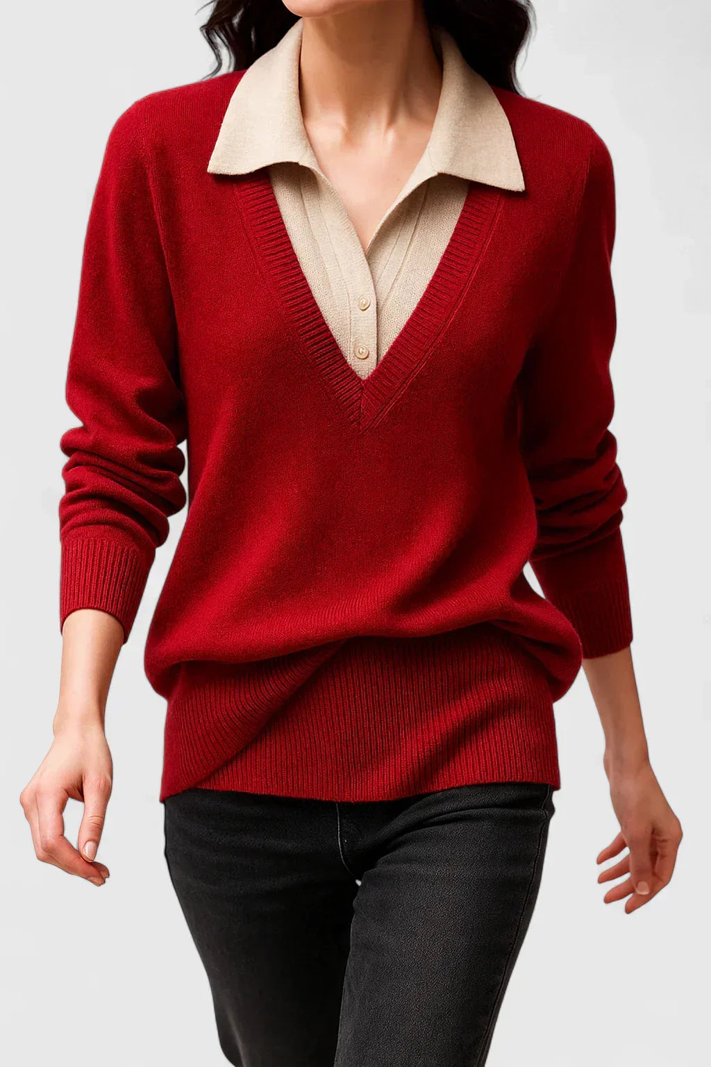 Andrea | Polo Collar Sweatshirt