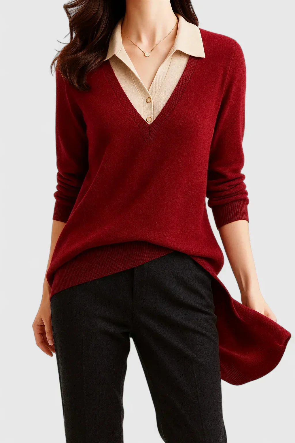 Andrea | Polo Collar Sweatshirt