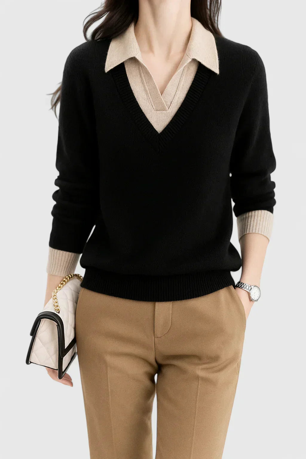 Andrea | Polo Collar Sweatshirt