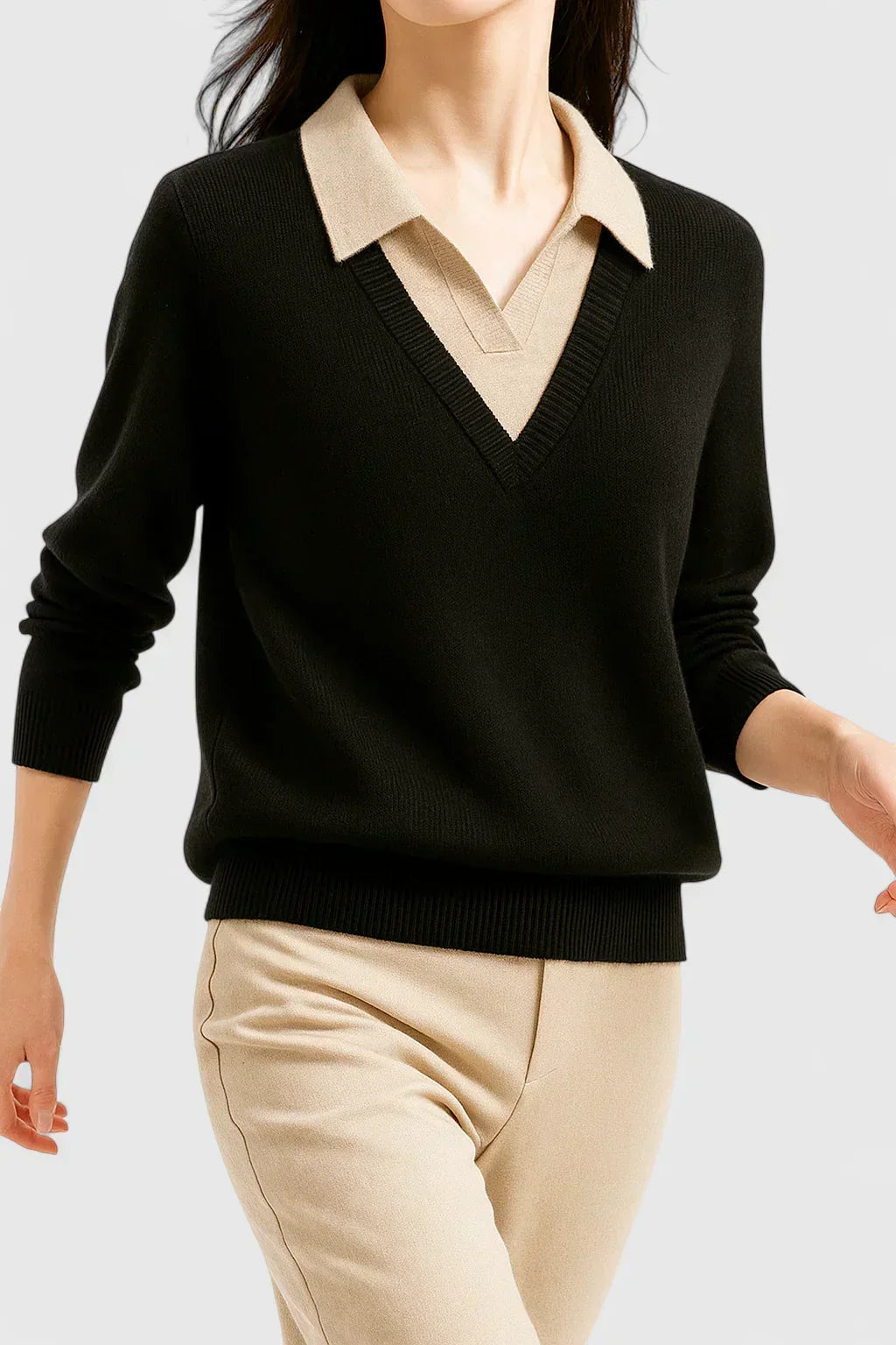 Andrea | Polo Collar Sweatshirt