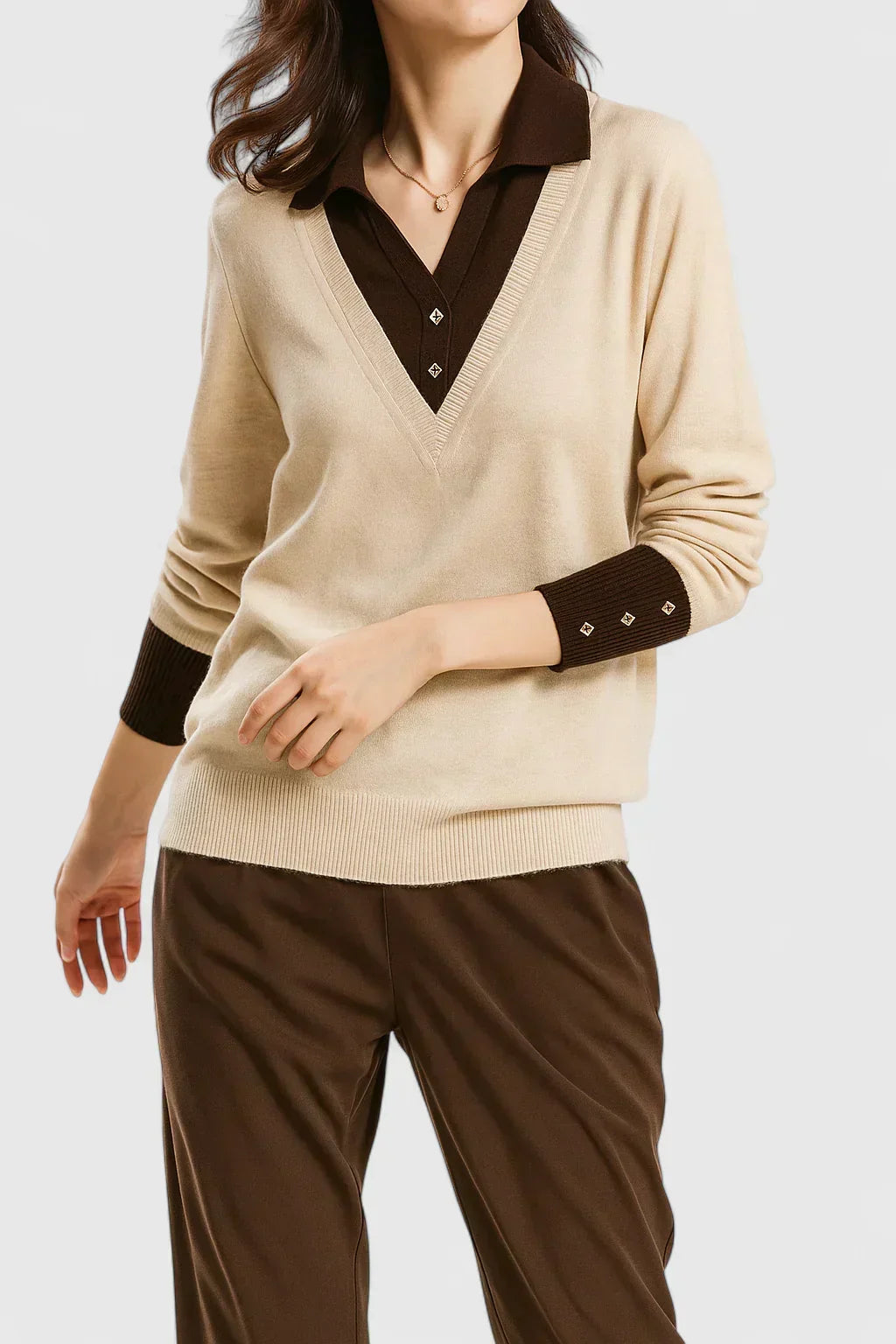 Andrea | Polo Collar Sweatshirt