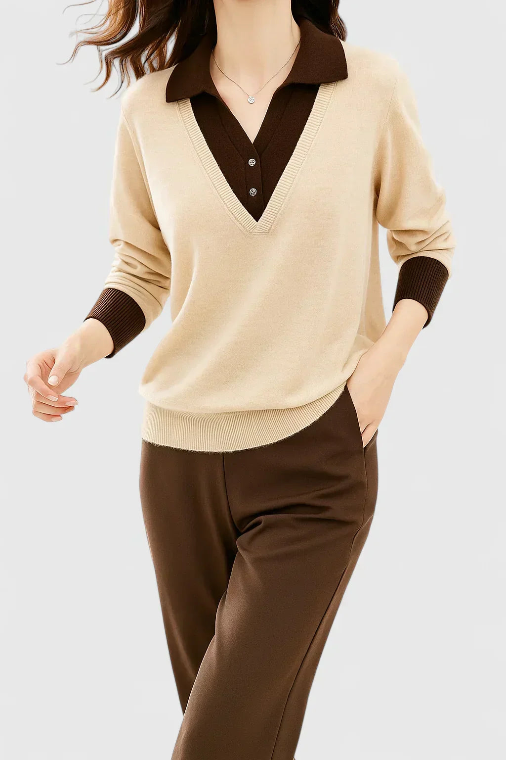Andrea | Polo Collar Sweatshirt