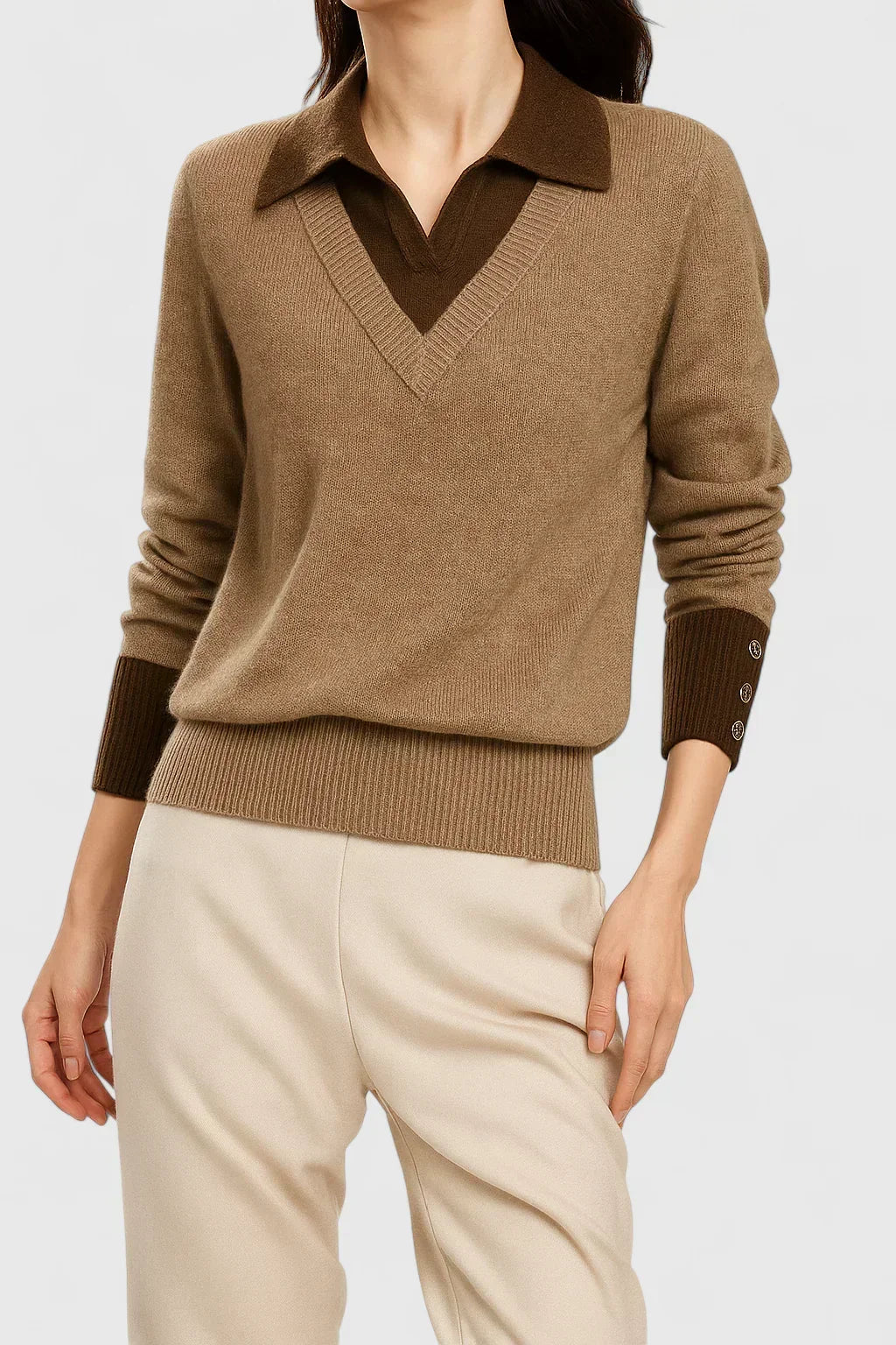 Andrea | Polo Collar Sweatshirt