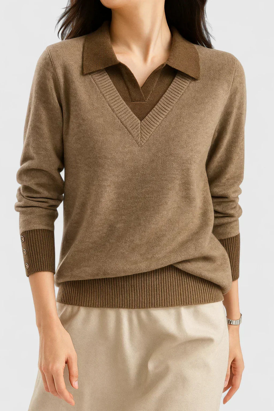 Andrea | Polo Collar Sweatshirt