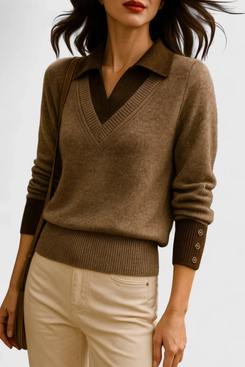 Andrea | Polo Collar Sweatshirt