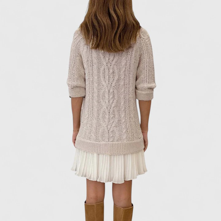 Kathryn | Cable-knit Sweatshirt Dress