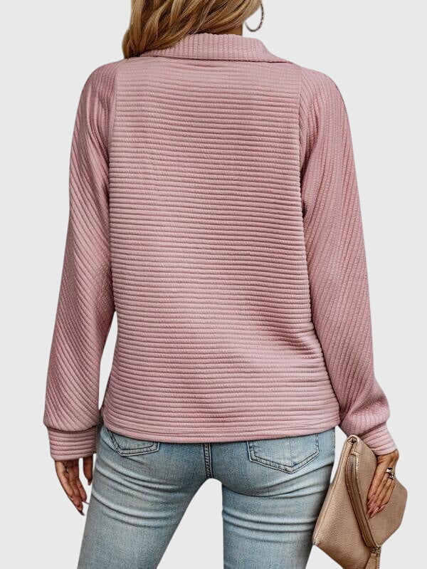 Cynthia | Ribbed Half-Zip Sweatshirt