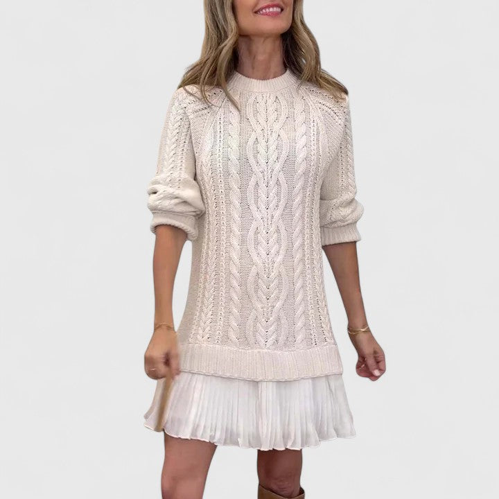 Kathryn | Cable-knit Sweatshirt Dress