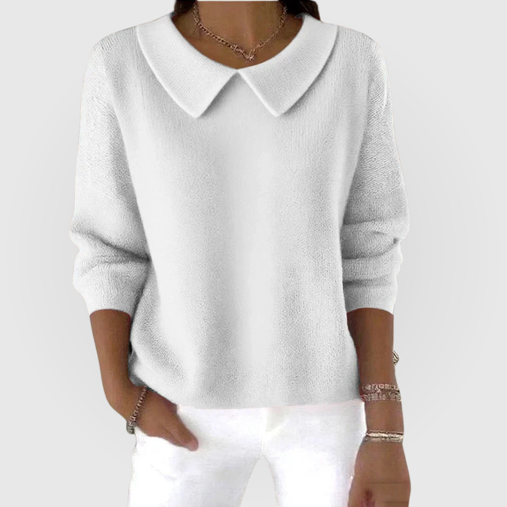 Stephanie | Collared Sweatshirt
