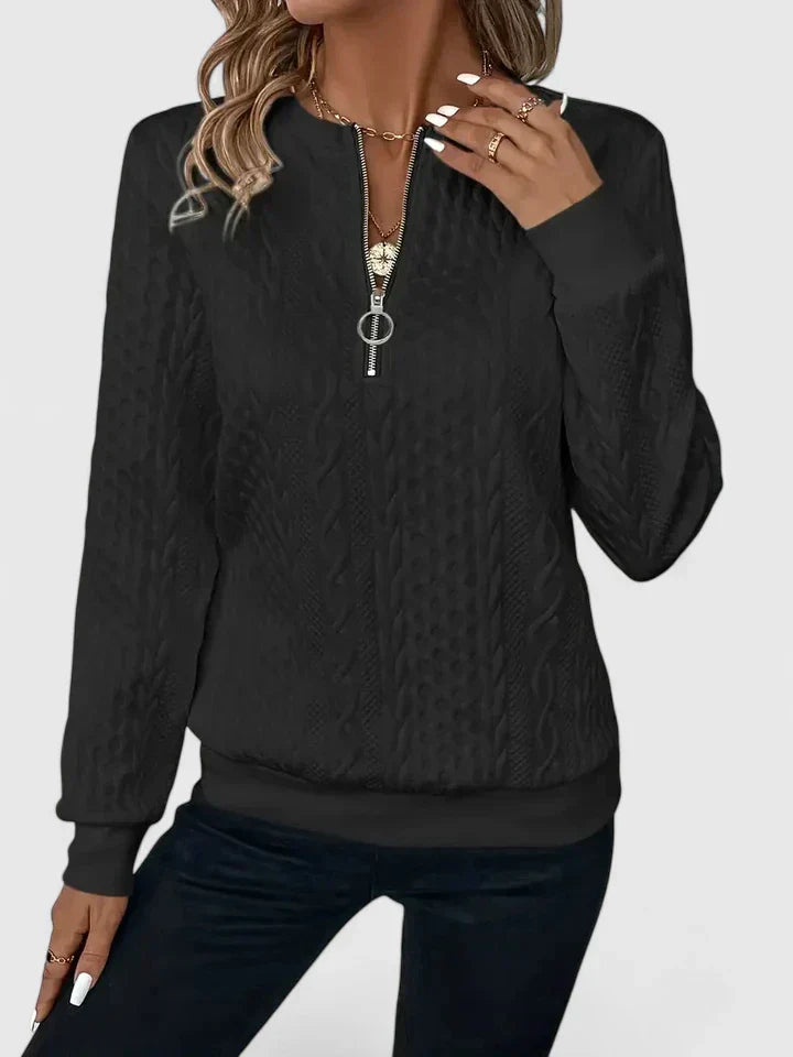 Claudia | Textured Cable Sweatshirt