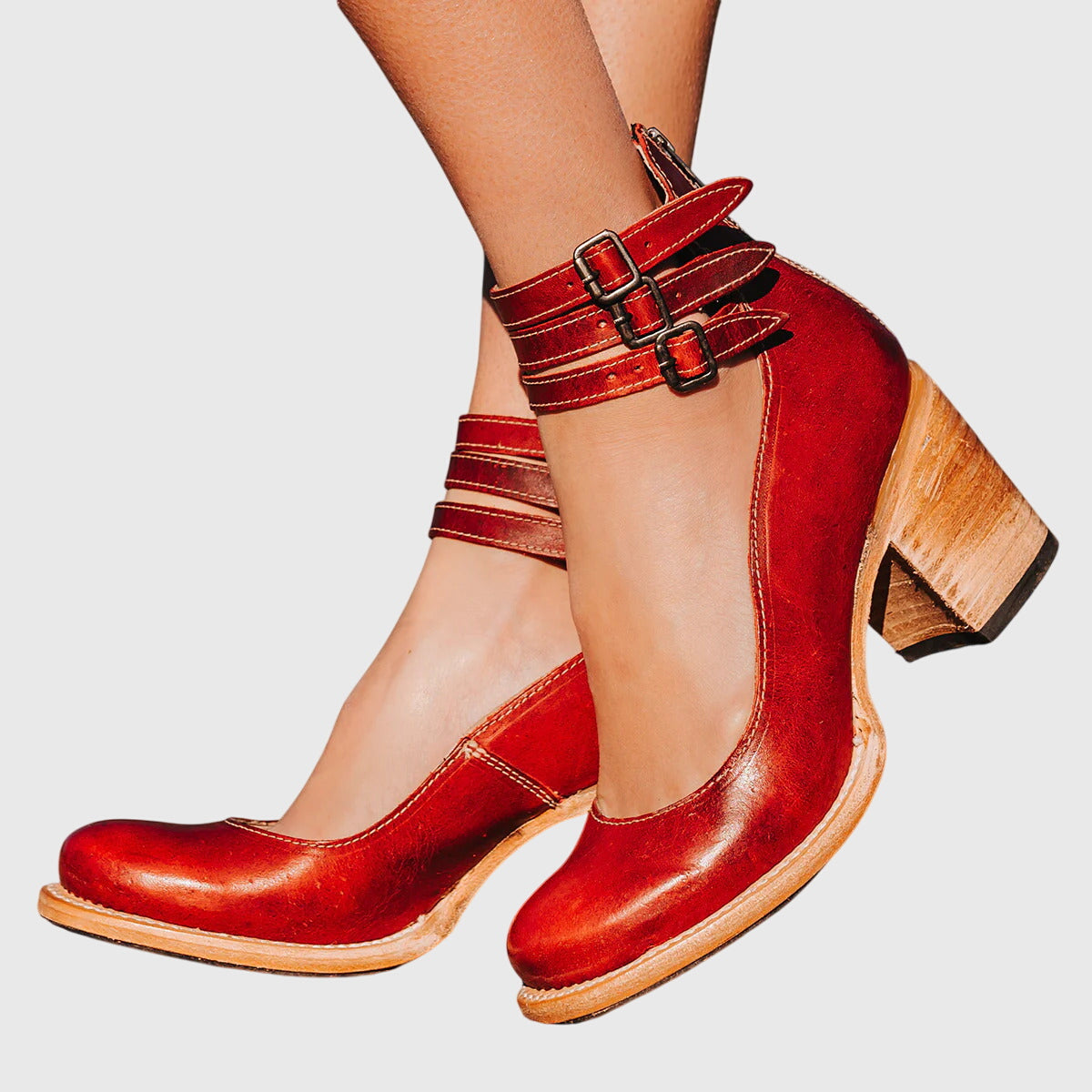Lynda | Buckled Block Heels