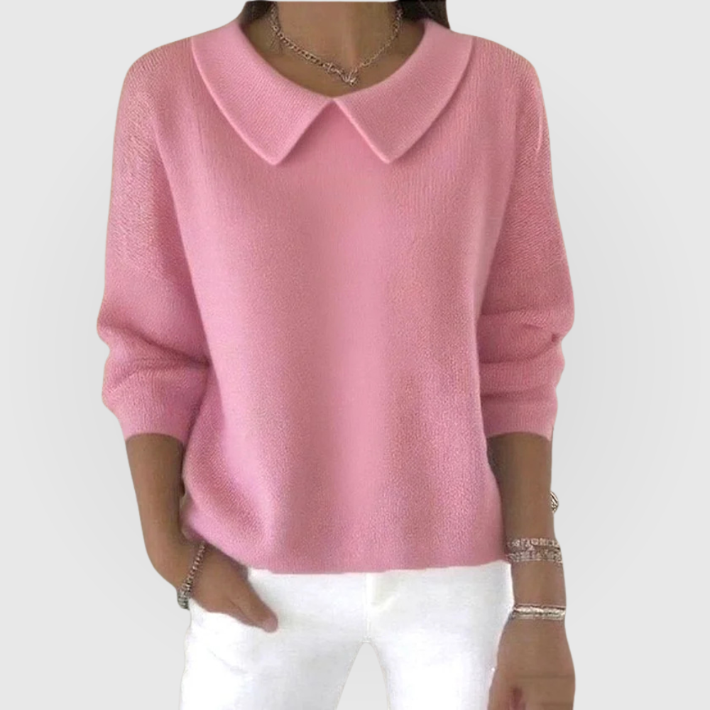 Stephanie | Collared Sweatshirt