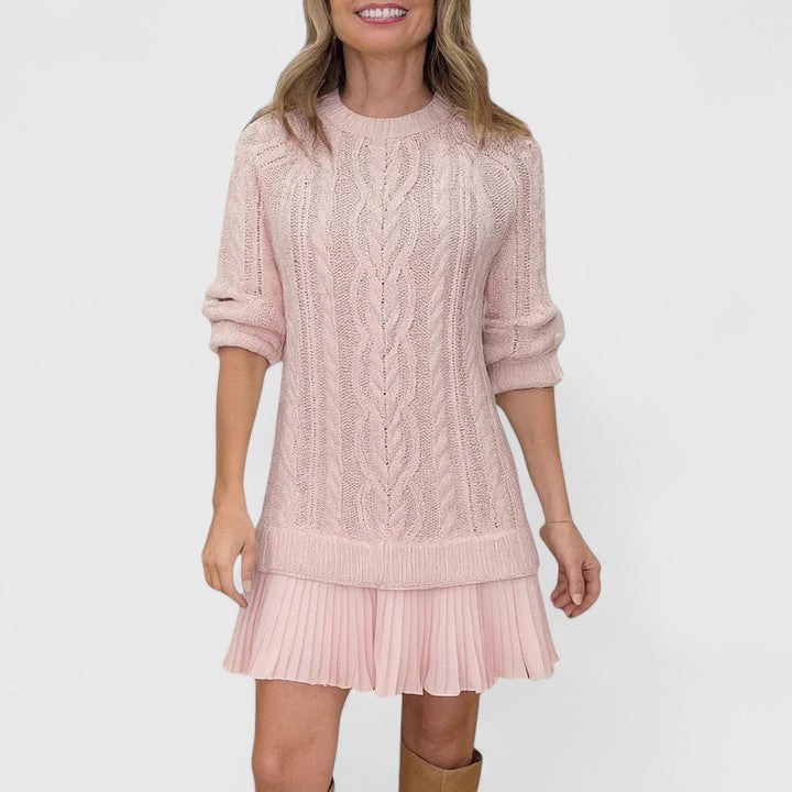 Kathryn | Cable-knit Sweatshirt Dress