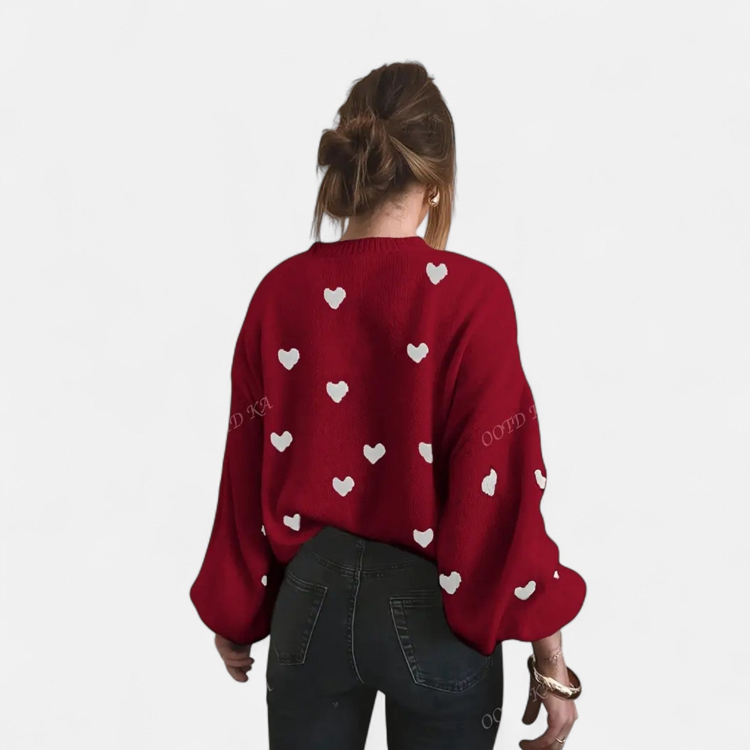 Vivienne | Heart Pattern Sweatshirt