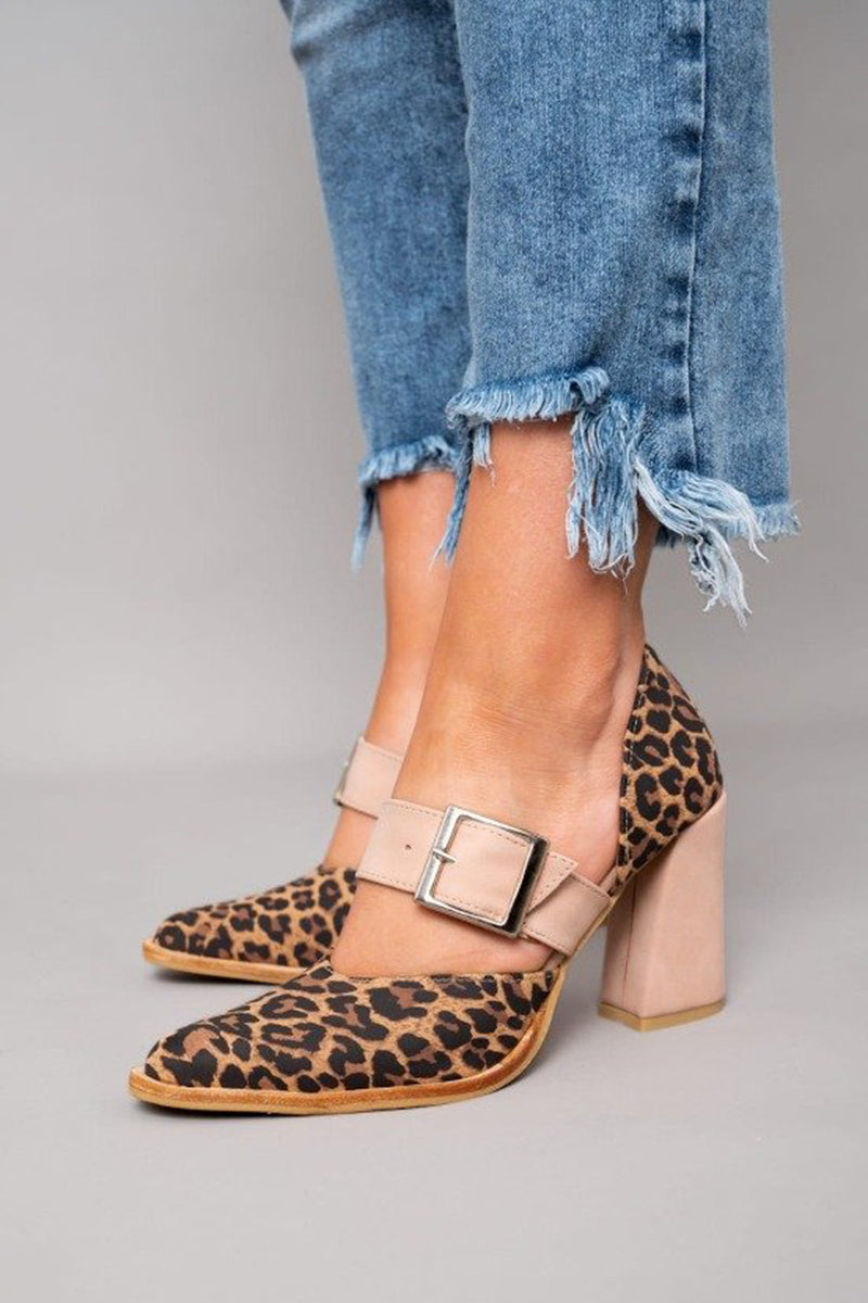 Claire | Leopard Print Block Heels