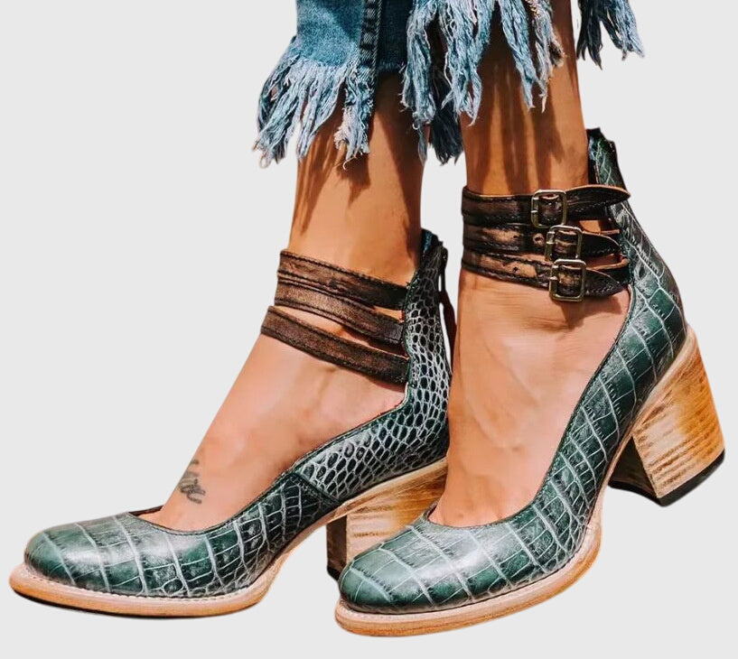 Lynda | Buckled Block Heels