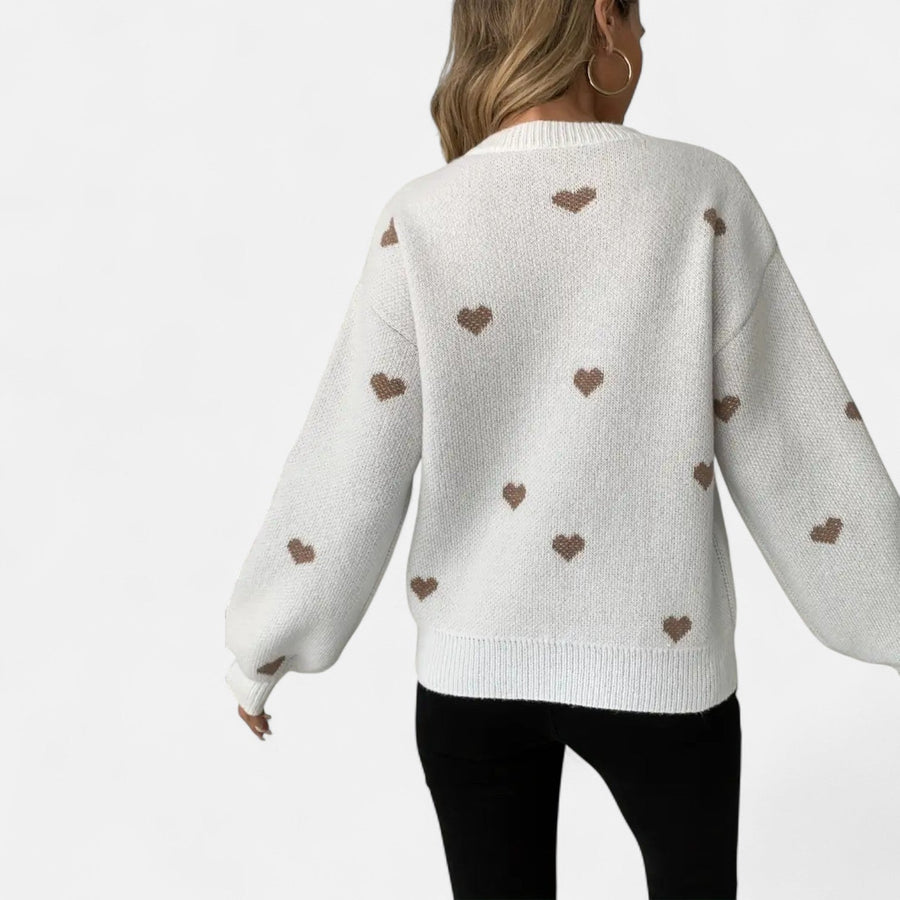 Vivienne | Heart Pattern Sweatshirt