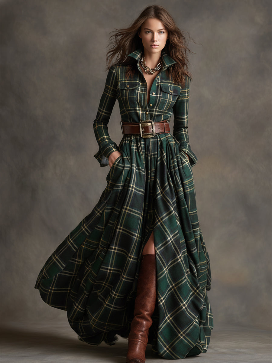 Julianne | Tartan Shirt Dress