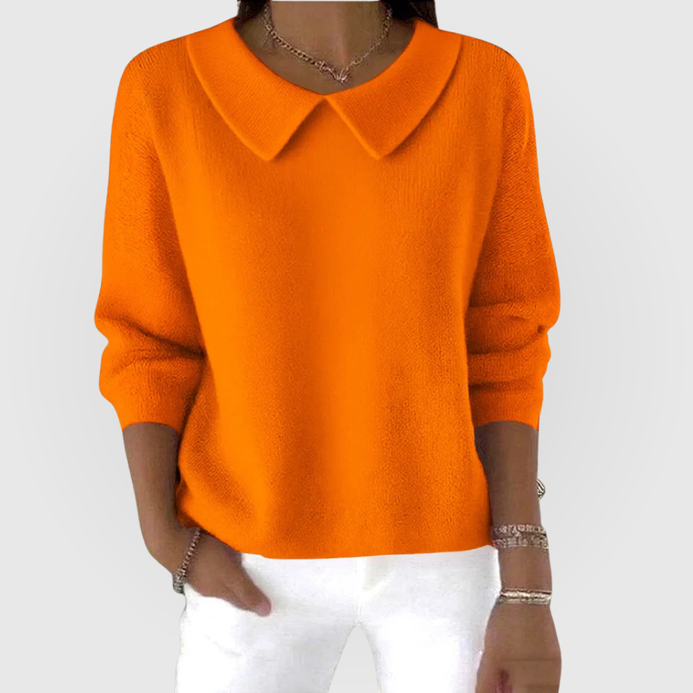 Stephanie | Collared Sweatshirt