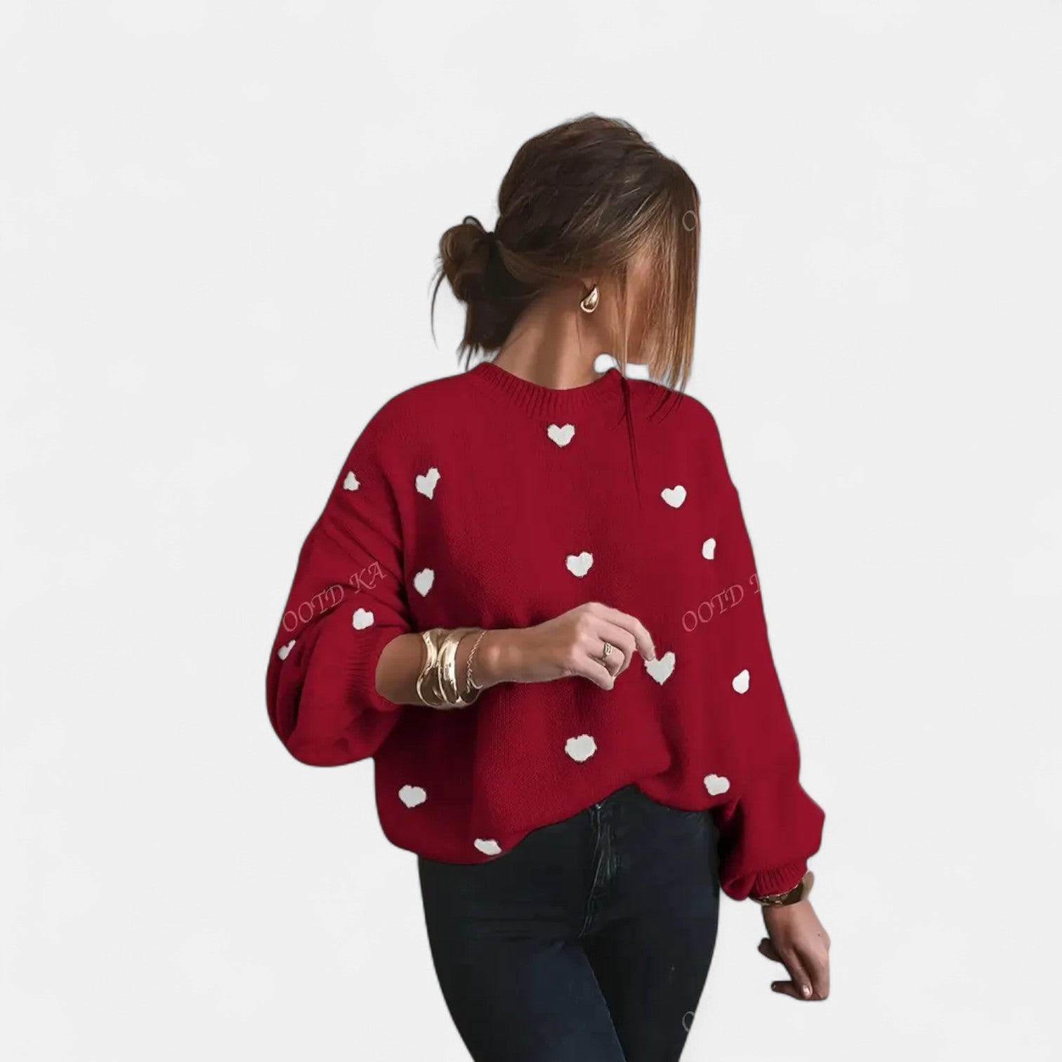 Vivienne | Heart Pattern Sweatshirt