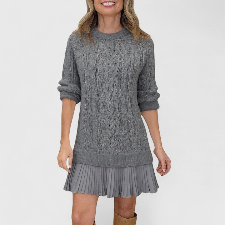 Kathryn | Cable-knit Sweatshirt Dress
