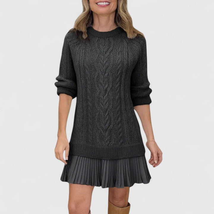 Kathryn | Cable-knit Sweatshirt Dress