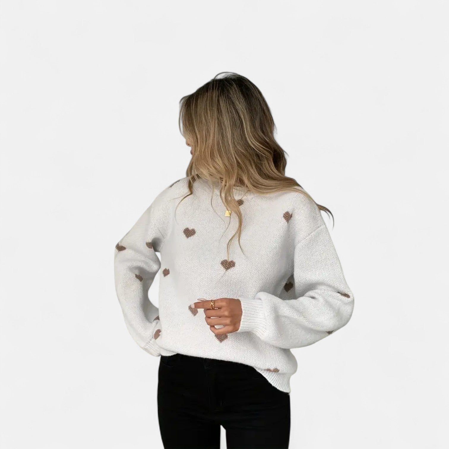 Vivienne | Heart Pattern Sweatshirt