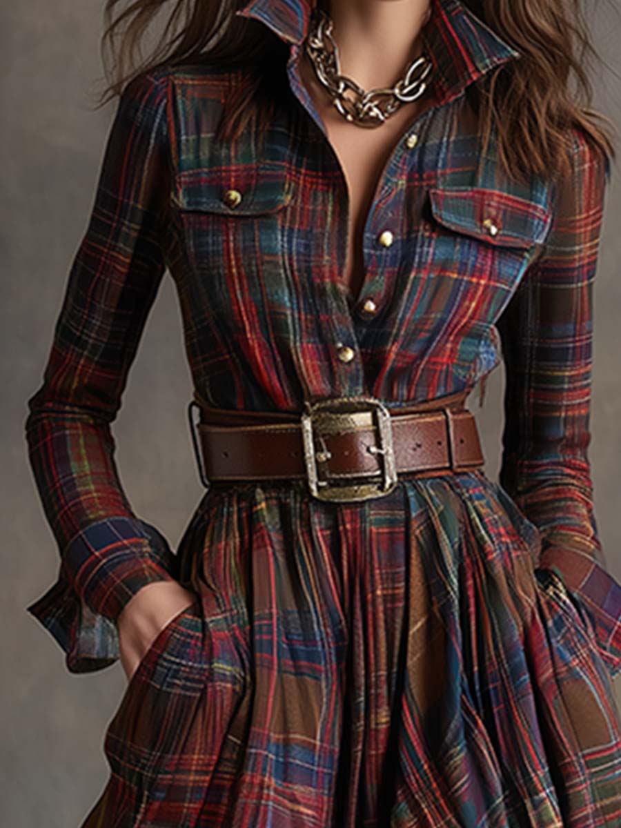 Julianne | Tartan Shirt Dress