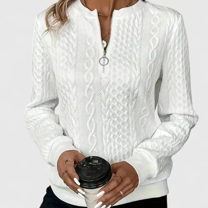 Claudia | Textured Cable Sweatshirt