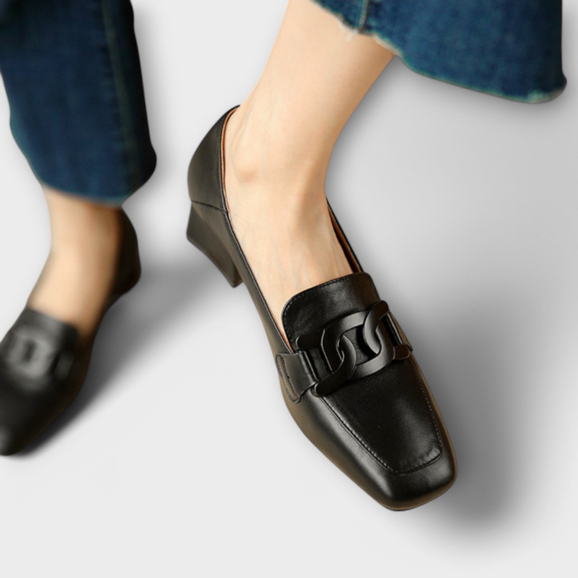 Estelle | Chain-Embellished Loafers